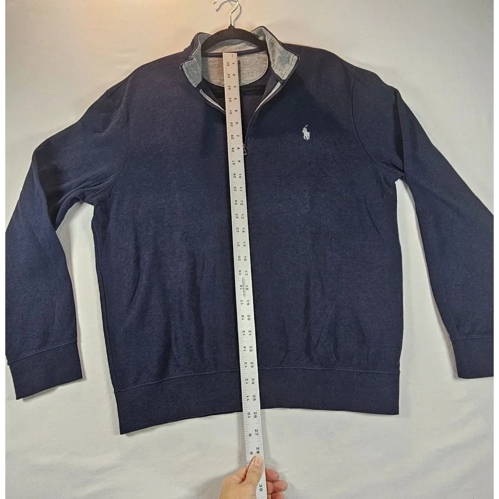 Polo Ralph Lauren Sweater‎ Mens M Blue Pony 1/4 Quarter Zip Long Sleeve Preppy